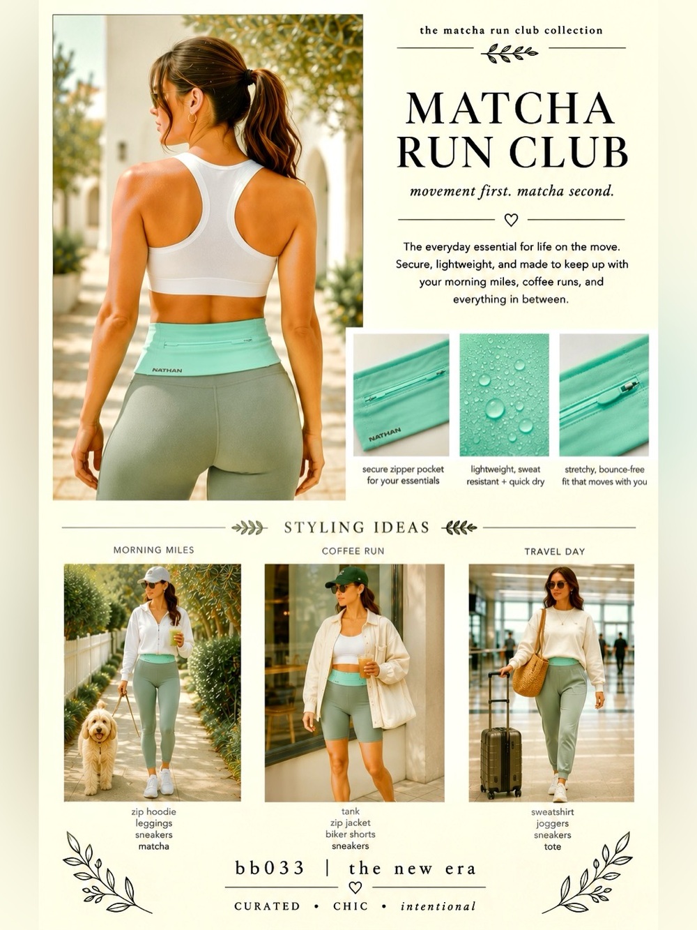 Nathan Aqua Mint “Zipster” Running Belt | Zip Waist Pack | M/M